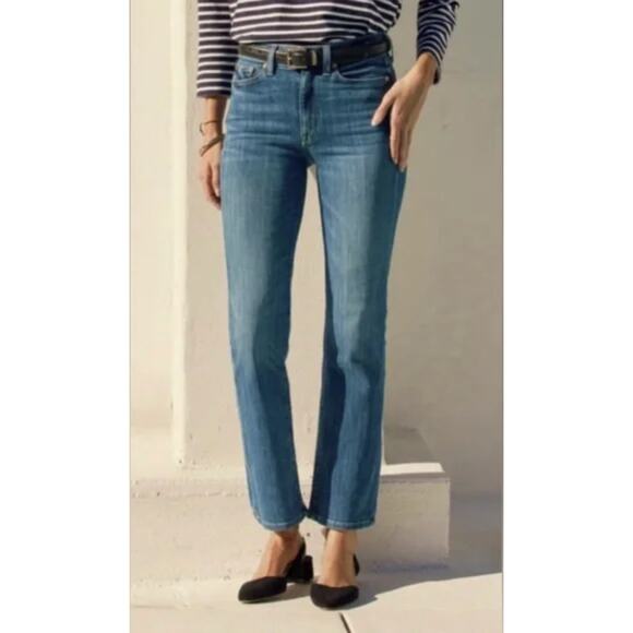 AYR The Pop Straight Leg Ankle Mid Rise Jeans Denim Blue Laid Back USA Size 32 - Picture 1 of 10